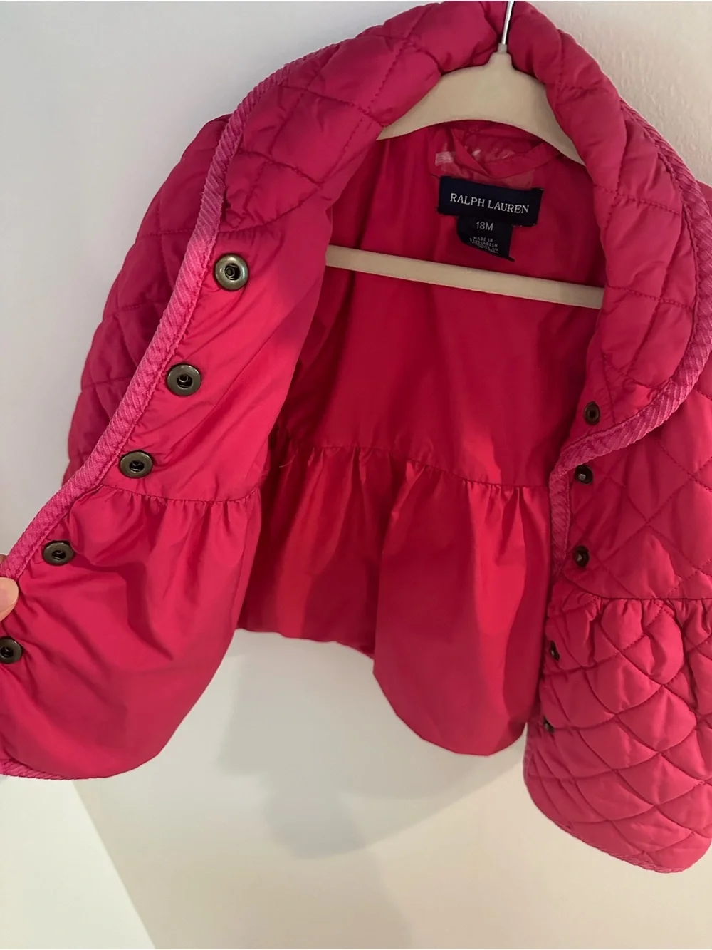 Ralph Lauren Toddler Quilted Pink Jacket